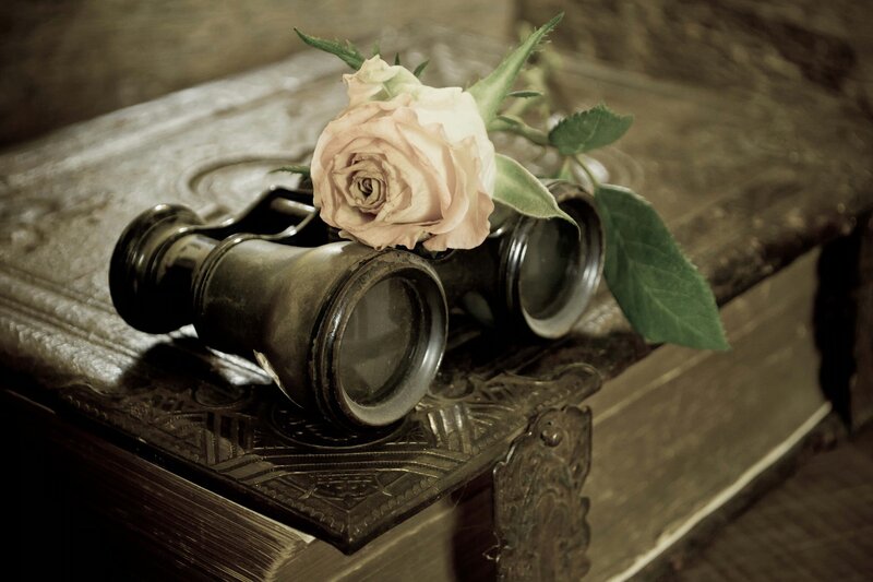 Antique Binoculars with Rose