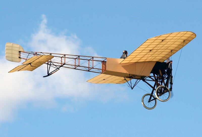 Antique Biplane in Flight