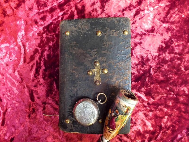 Antique Book with Pocket Watch — Black