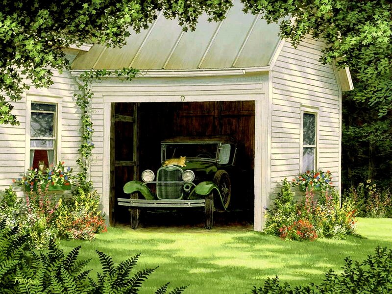 Antique Car in Garage