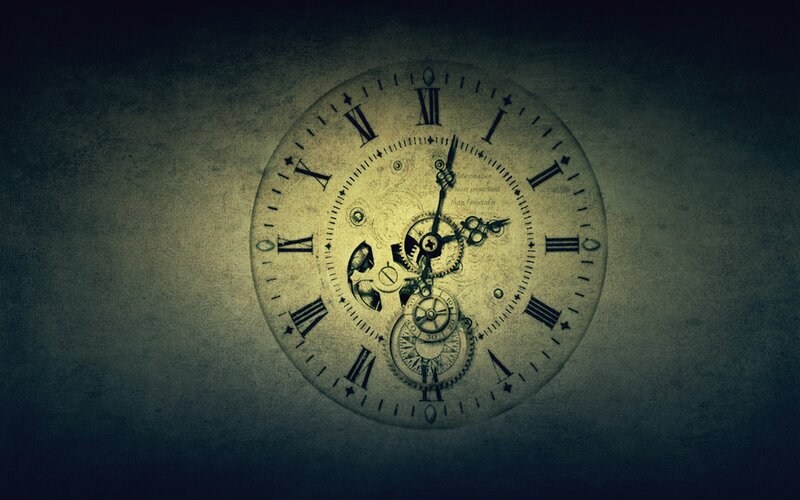 Antique Clock Face — Gray, Dramatic