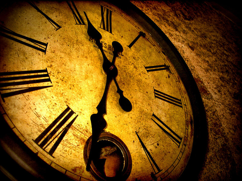 Antique Clock Face — Yellow