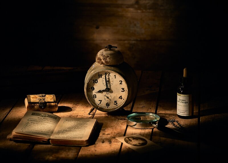 Antique Clock on Table