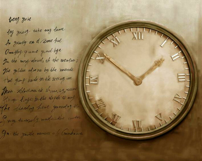 Antique Clock with Poem
