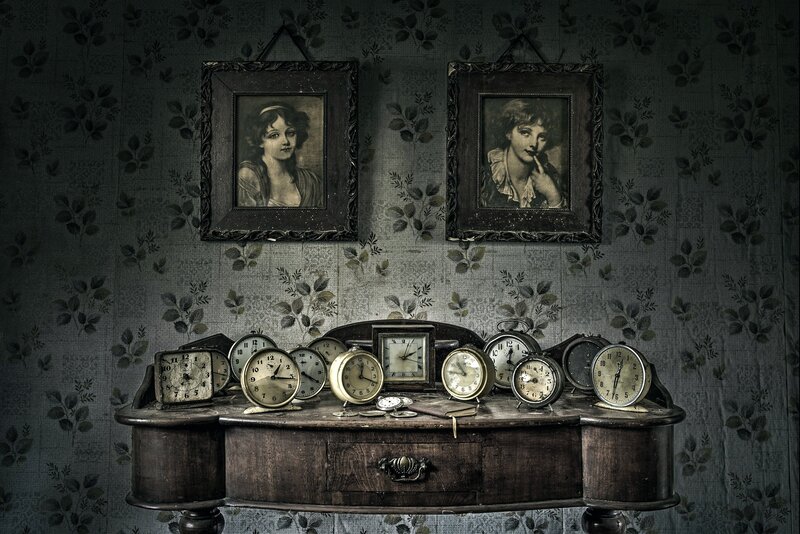 Antique Clocks on Table