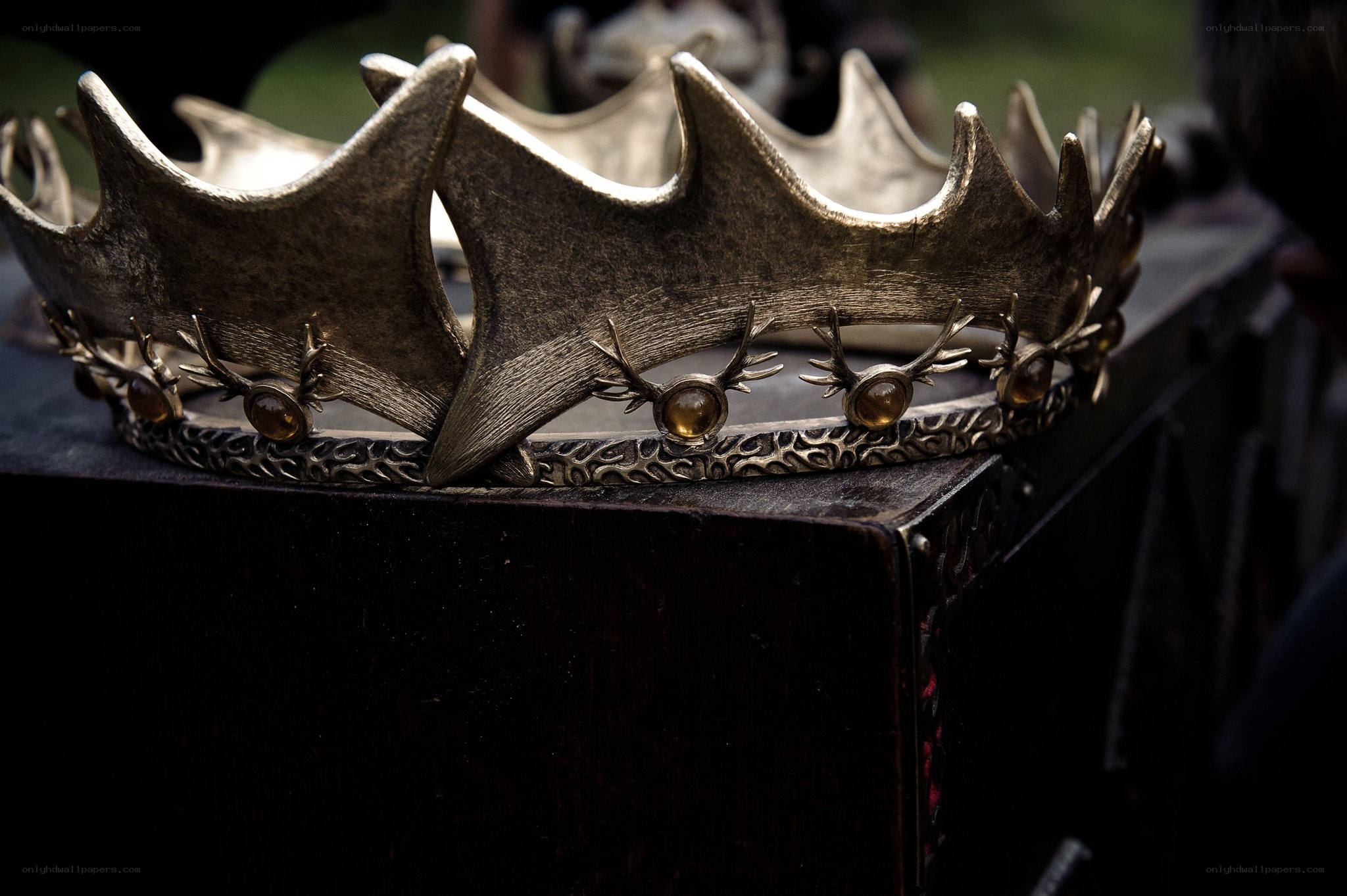 antique crown with gems