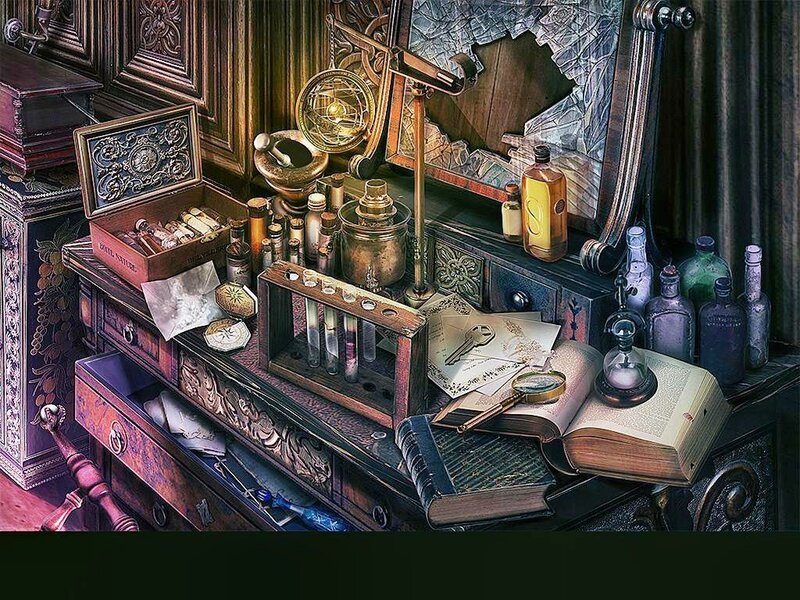 Antique Desk with Scientific Tools