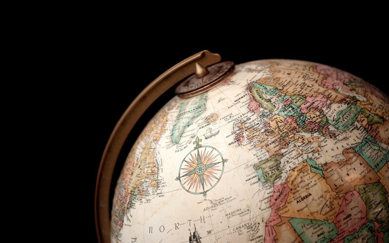 Antique Globe of Europe — Beige, Dramatic