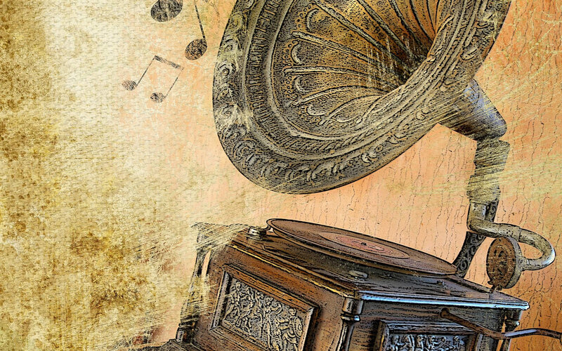 Antique Gramophone — Brown, Nostalgic
