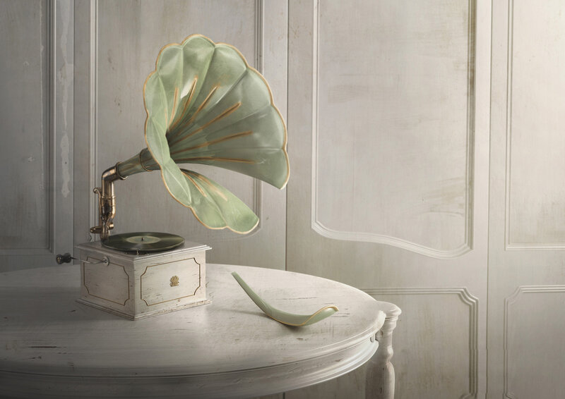 Antique Gramophone on Table