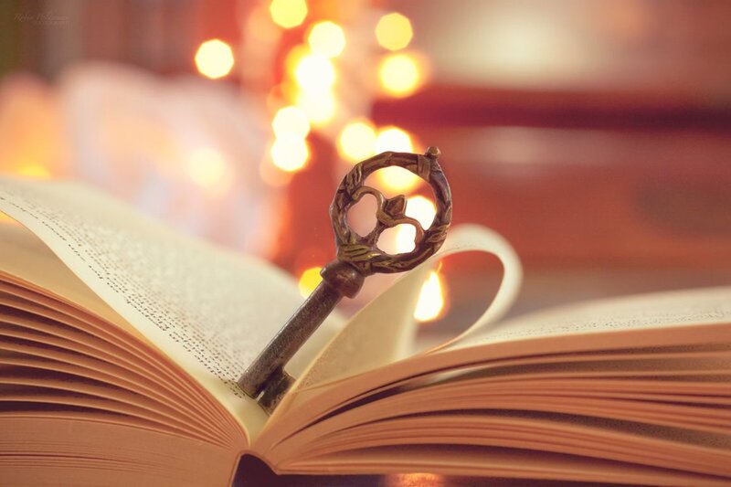 Antique Key in Book — Brown