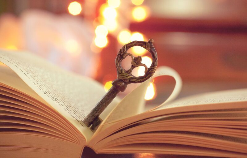 Antique Key in Book