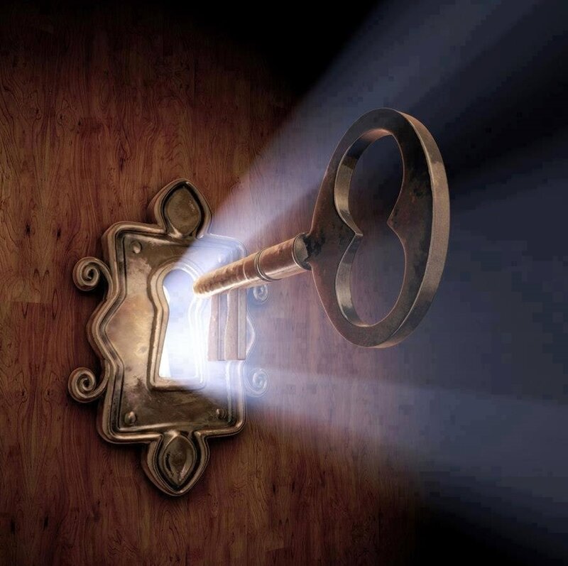 Antique Key in Lock