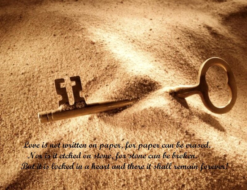 Antique Key in Sand — Brown