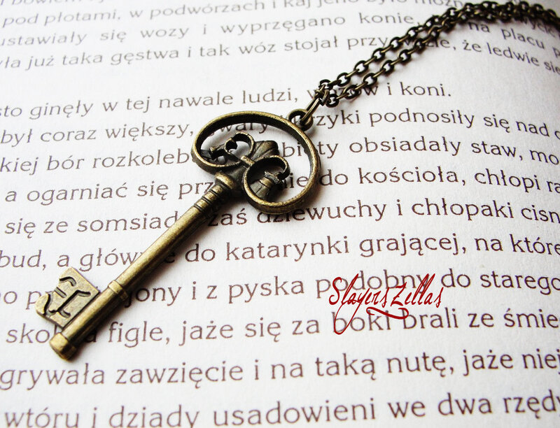 Antique Key Necklace — Brown