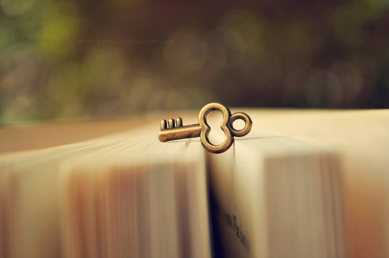 Antique Key on Book — Brown, Serene