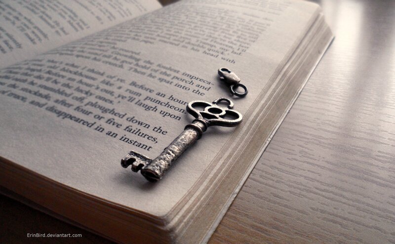 Antique Key on Book — Gray
