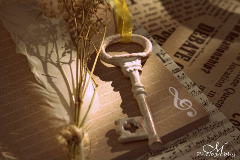 Antique Key on Paper — Brown