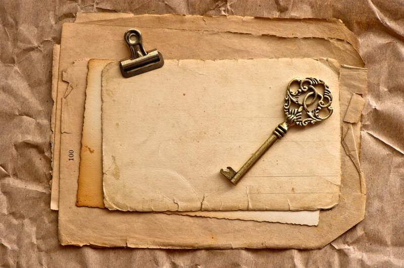 Antique Key on Paper