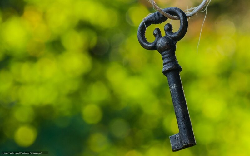 antique key on string