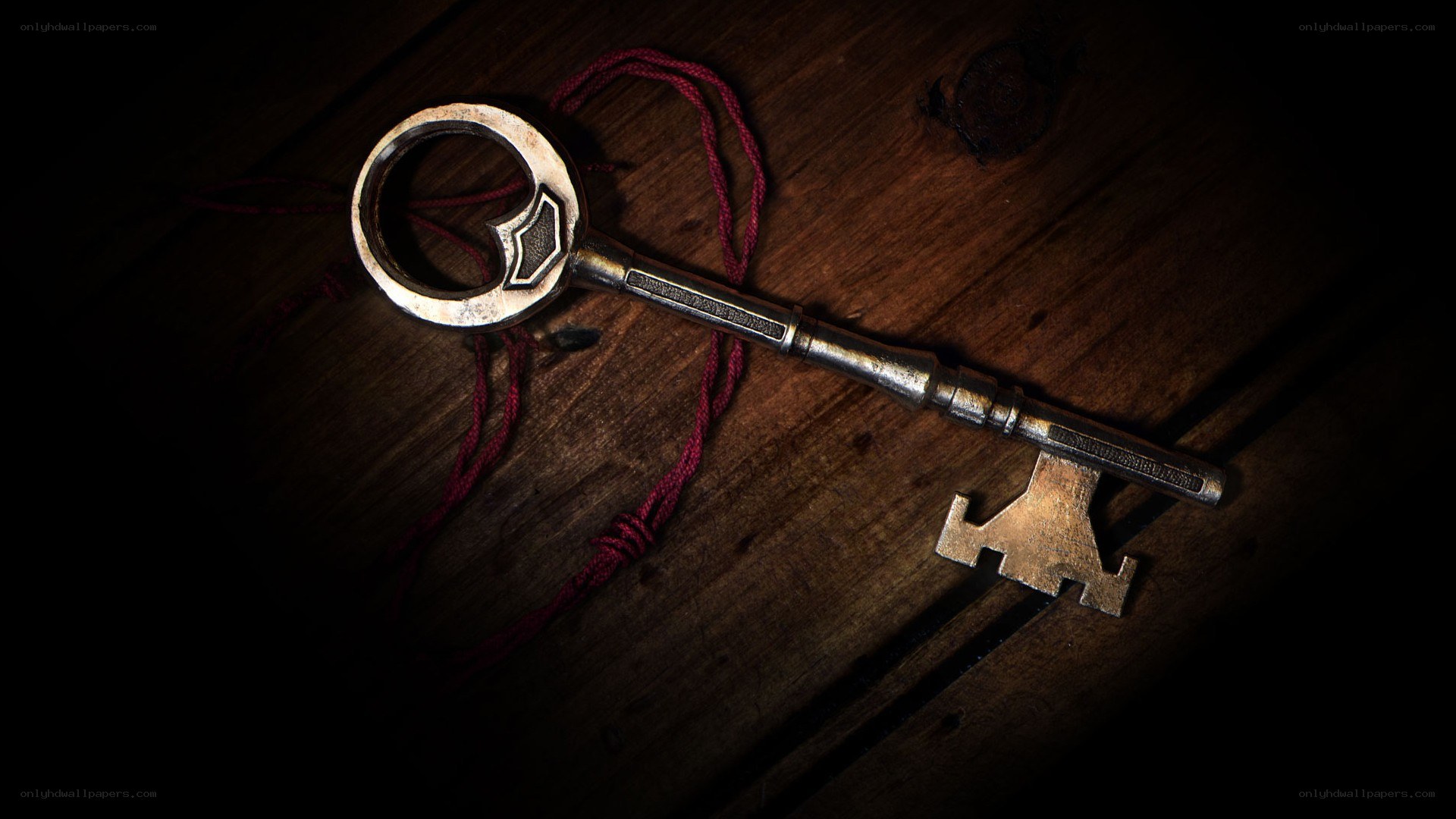 antique key on wooden surface