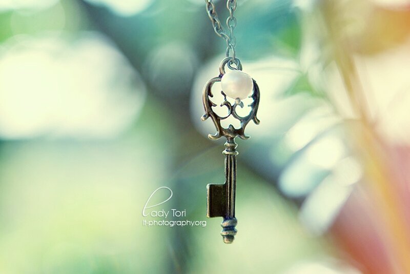 Antique Key Pendant — Green