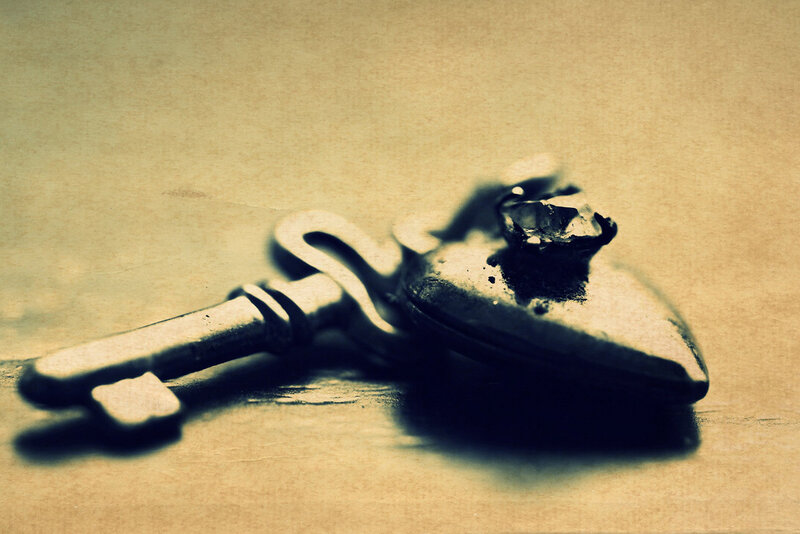 Antique Key with Heart-shaped Lock