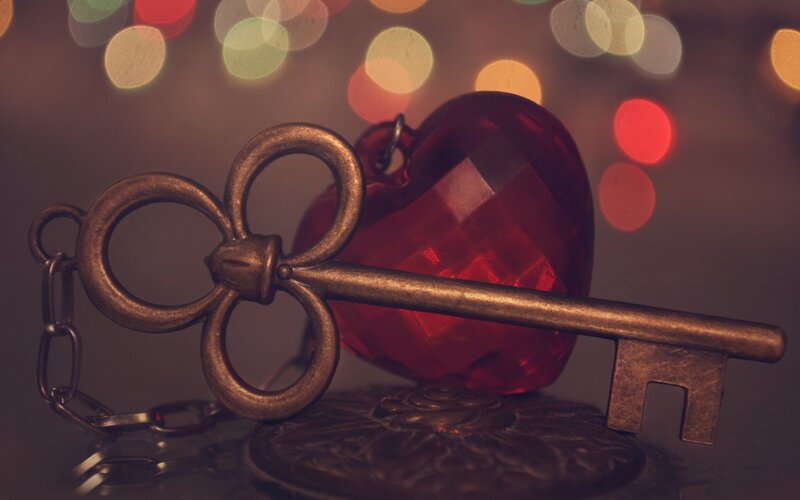 Antique Key with Heart