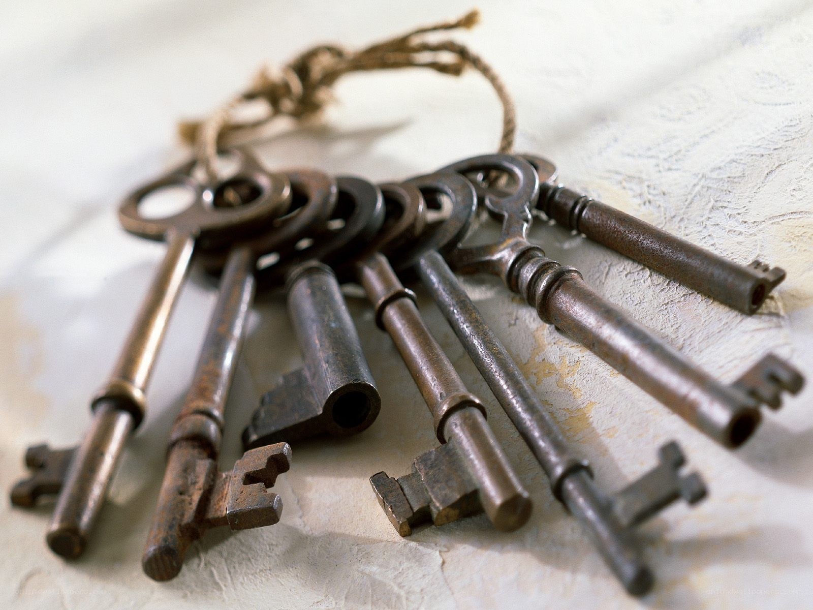 antique keys on a string