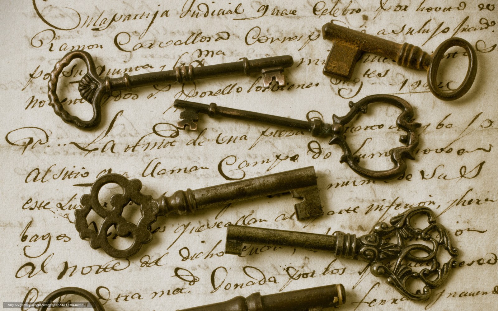 antique keys on old letter