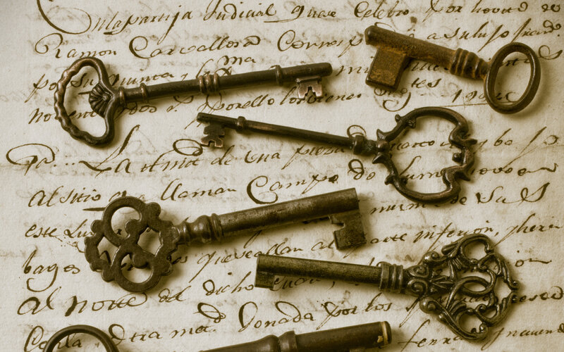 Antique Keys on Paper