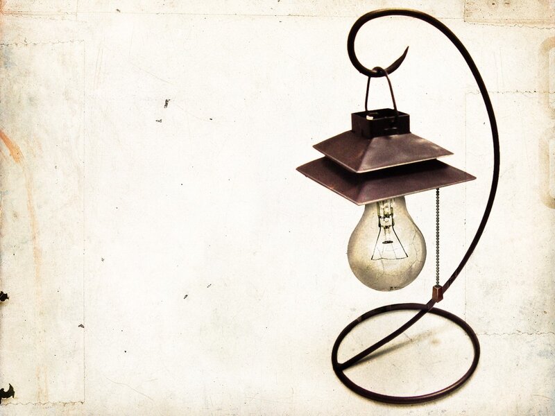 Antique Lantern on Stand — White