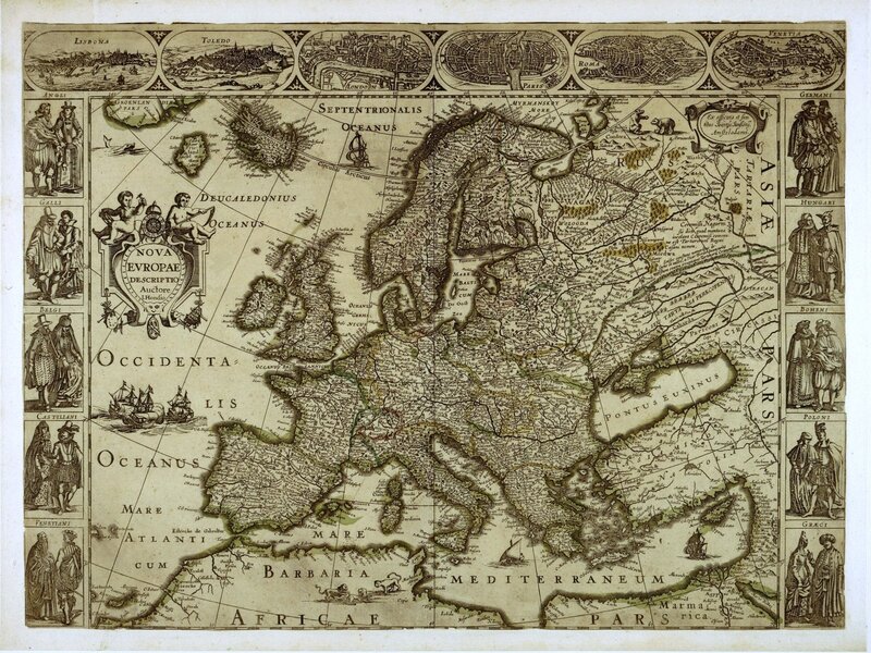 Antique Map of Europe — Brown
