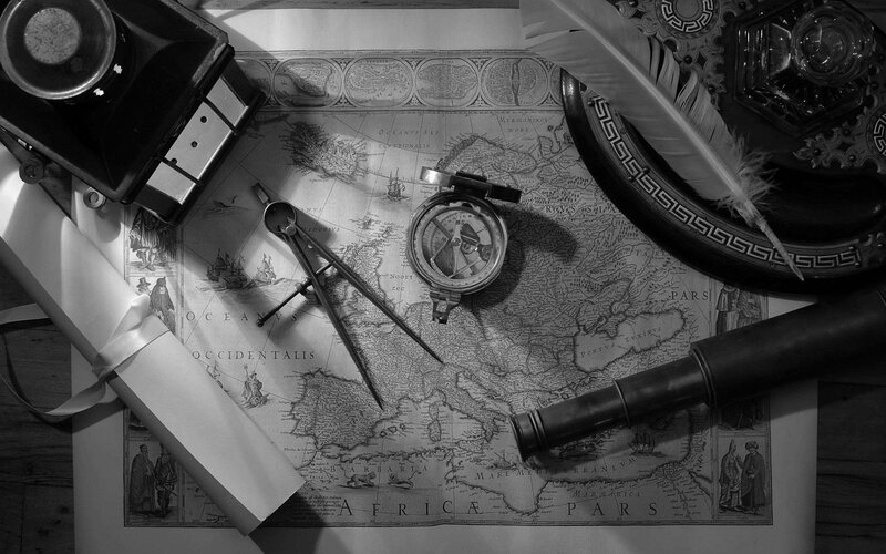 Antique Map with Tools