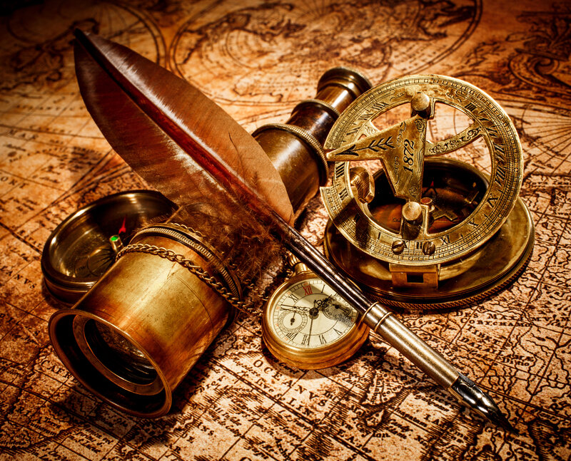 Antique Navigation Tools — Brown