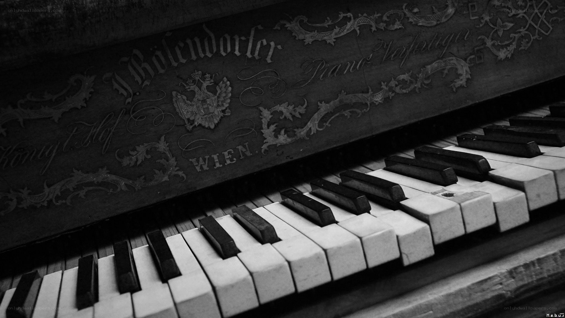 Antique piano keyboard