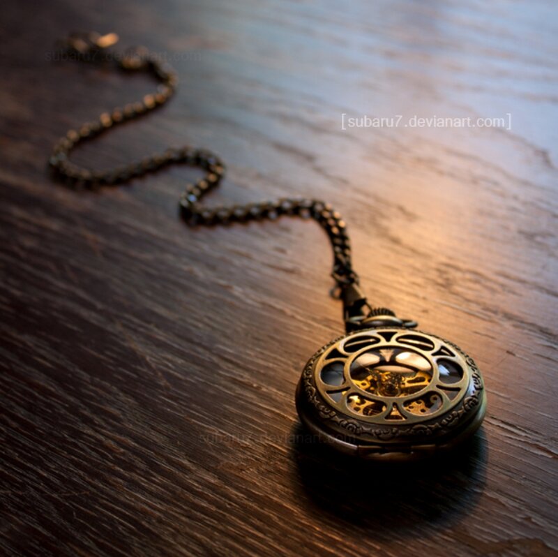 Antique Pocket Watch — Brown, Dramatic