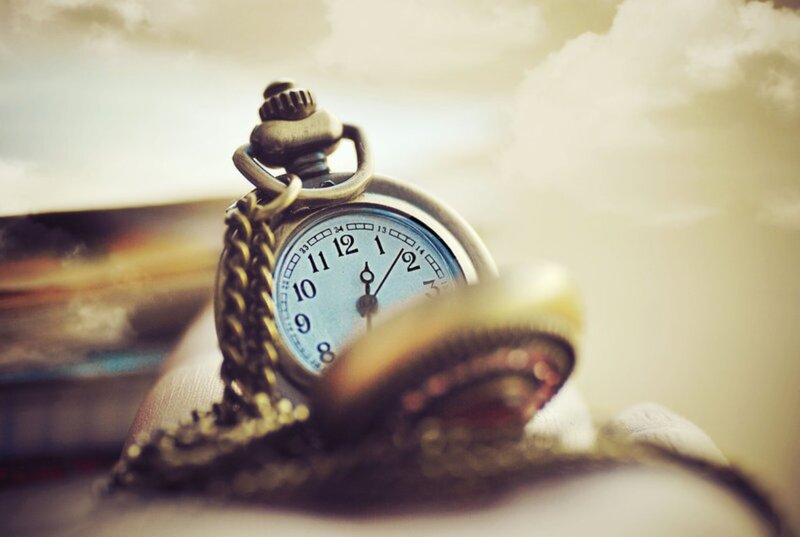 Antique Pocket Watch — Brown, Nostalgic, Photograph, Chain