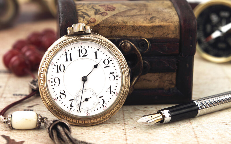 Antique Pocket Watch — Brown, Nostalgic, Photograph