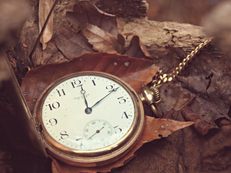 Antique Pocket Watch — Brown, Serene, Autumn