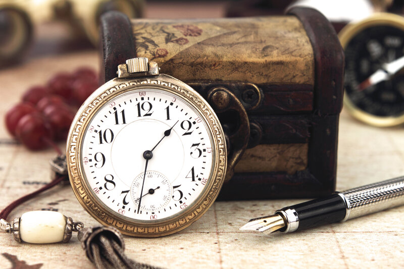 Antique Pocket Watch — Gold, Nostalgic