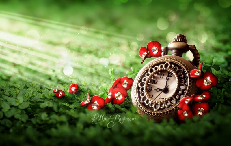 Antique Pocket Watch — Green, Serene, Morning