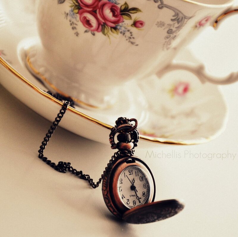 Antique Pocket Watch — White, Serene, Photograph