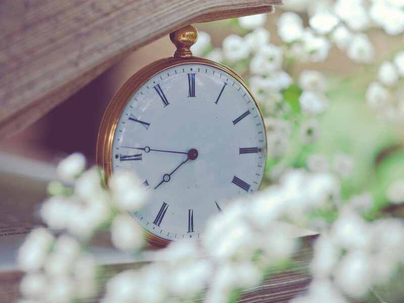 Antique Pocket Watch — White, Serene, Spring, Photograph