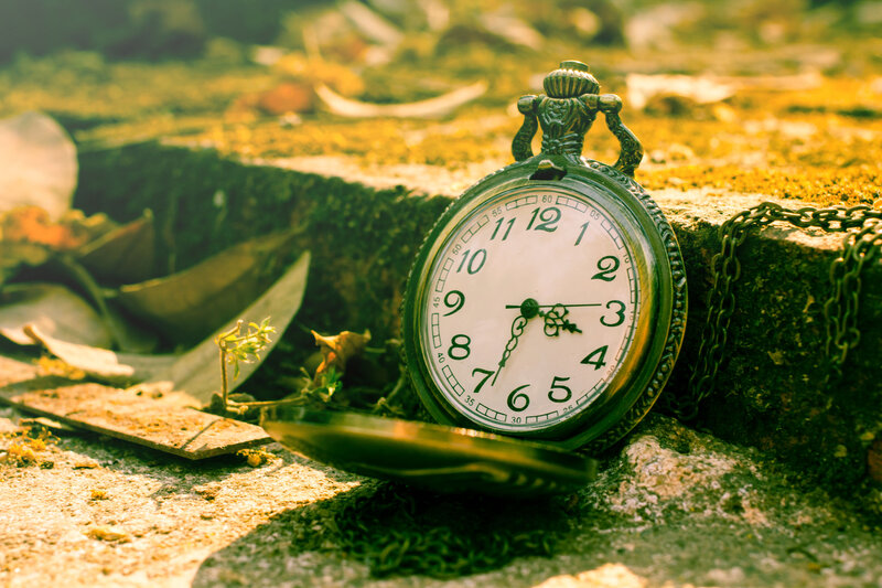 Antique Pocket Watch — Yellow, Dramatic