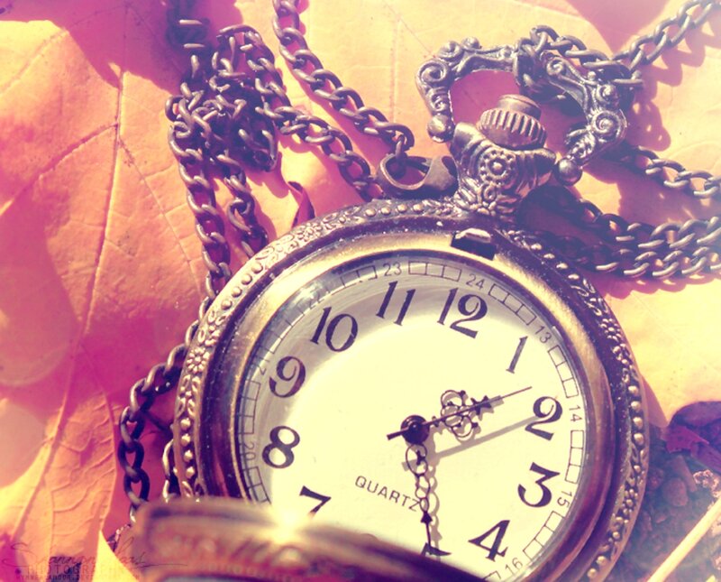 Antique Pocket Watch — Yellow, Warm