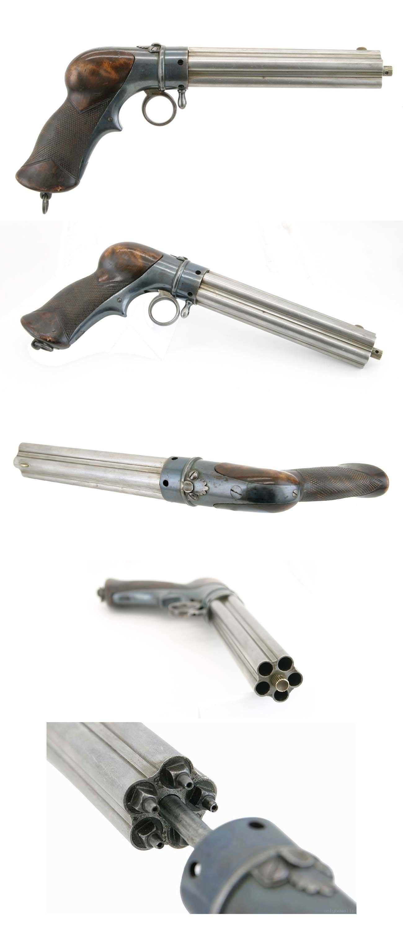 antique revolver with multiple barrels