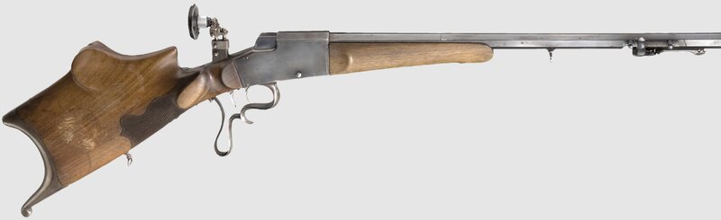 antique rifle with wooden stock