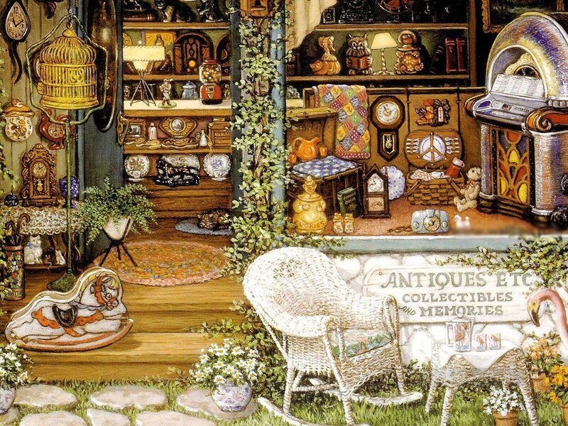 Antique Shop Interior — Brown, Nostalgic