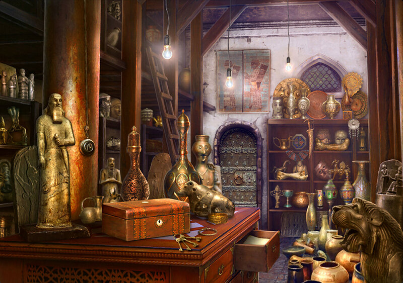 Antique Shop Interior — Brown